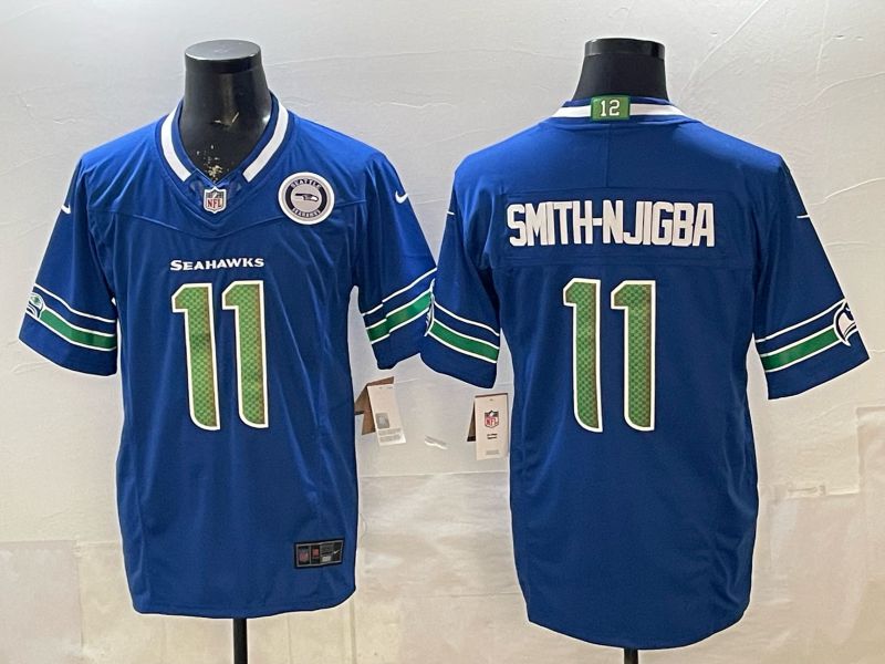 Men 2026 Seattle Seahawks #11 Smith-Hjigba Blue 6th generations Nike Limited NFL Jersey style 007->seattle seahawks->NFL Jersey
